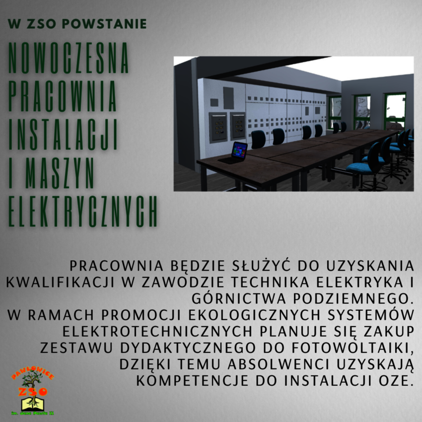 Powiększ: Wizualizacja nowej pracowni w ZSO.